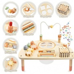 Mini 8-in-1 Wooden Activity Table Montessori Sensory Toy for Toddlers 18+ Months