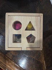 Wooden Cube Activity Shape Sorter – 13 Block Classic Developmental Toy