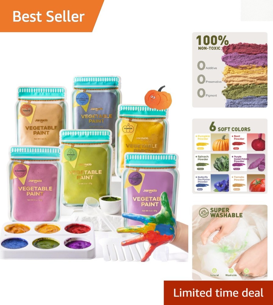 Non-Toxic Toddler Finger Paints Set – Easy Cleanup and Sensory Fun | 6 Colors