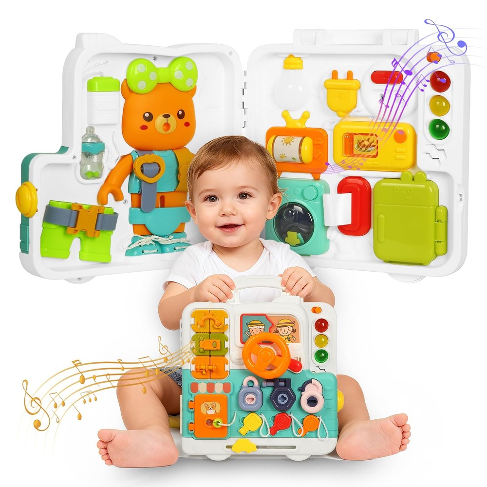 Montessori Busy Board Toys for 1 2 Year Old, Educational Montessori Baby Toys…
