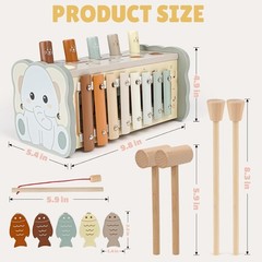 Joyreal Wooden Montessori Toys for 1 Year Old – Hammering Pounding Neutral