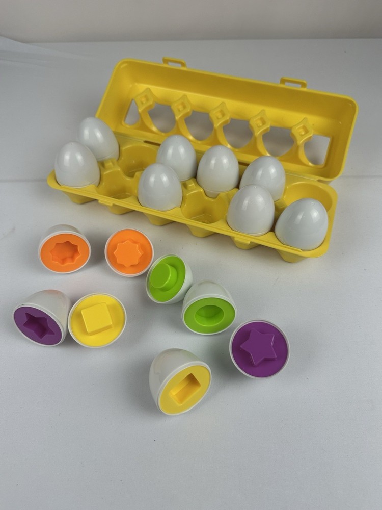 12 piece color and shape educational matching Eggs Set montessori