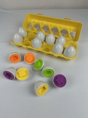 12 piece color and shape educational matching Eggs Set montessori