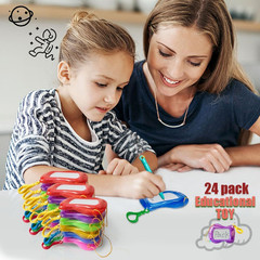24 Pack Mini Magnetic Drawing Board Keychain for Backpack Erasable Sketch Toys B