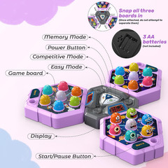 3-Players Whack Game Mole, Toy for 3 Year Old Boy, Birthday Gift for Todder