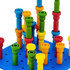 Peg Board Set Toys 6 Holes 5 Colors Educational Fun Plastic Material