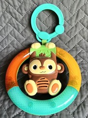 Bright Starts Shake & Glow Monkey Baby Hanging Hang Toy Lights Sound