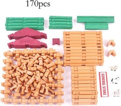 Creative 170-Piece Wooden Log Building Blocks for Imaginative Play – Safe & Fun!