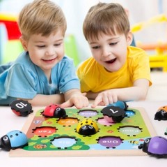 Baby Ladybug Puzzle English Learning Board Puzzle and Early Education Toys