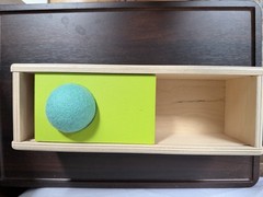 Lovevery Top Sliding Box With Felt Ball Drop Wooden Toy Montessori Sensory