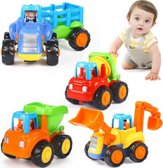 Toddler Push‑and‑Go Construction Trucks – Tractor, Bulldozer, Dumper, Mixer