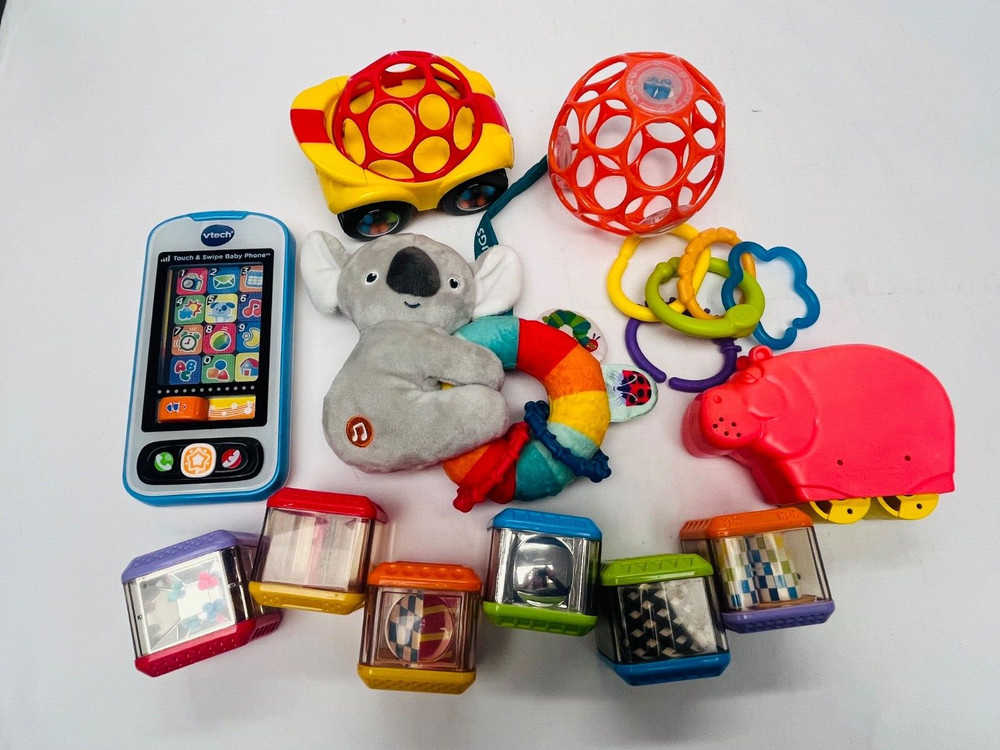 Baby Toy Lot Developmental Sensory Toys w Vtech, FP, Cars, Koala Bear Etc T24
