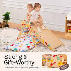 Kids Indoor Climber Set with Reversible Slide and Foldable Design, Montessori