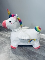 Bouncy Pals Unicorn Horse Toddler Girl Bouncing Plush Animal, Inflatable No pump