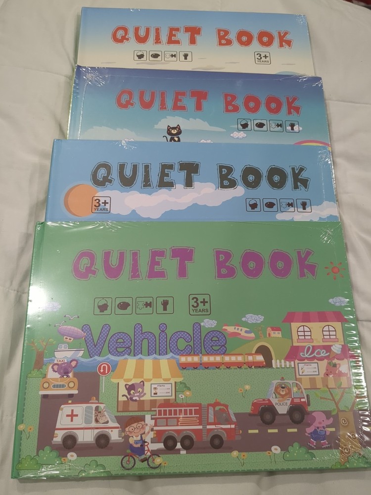 Quiet Books for Toddlers, 4 Pk Montessori Learning & Educational Books 3+- New