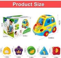 Baby Toys 1218 Months Musical Bus Toys For 1 2 3 4+year Old Boys Girls Giftsearl