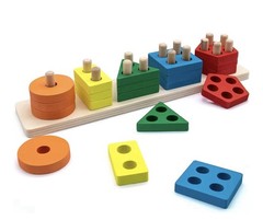 Set Of 2 Sorting & Stacking Toy Multicolor Developmental Motor Skills 1+ Years