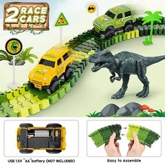 Dinosaur Tracks, 271 PCS Create A Dinosaur World Road Race Dinosaur Race Tracks