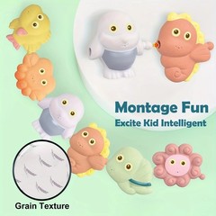 18PCS Soft Rubber Marine Animal BathToys for 1-3 Year Old Kid,Water Pool Toy