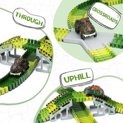 Dinosaur Toys,Create A Dinosaur World Road Race,Flexible Track Playset and 2 …
