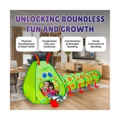 Kiddey Caterpillar Kids Play Tunnel & Tent – Toddler Crawl Tunn… FAST US