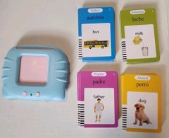Talking Flash Card Learning Toy Blue Travel Rechargeable Handheld (T191)