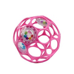 NEW Bright Starts Oball Easy-Grasp Pink Baby Rattle Ball for Ages Newborn and Up