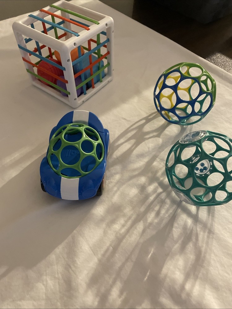 Infant Toy Lot, Shape Sorter, Toy Car, 2 Toy Balls