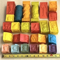 ABC Numbers Animals Educational Stacking Building Squishy Soft Rubber Toy Blocks