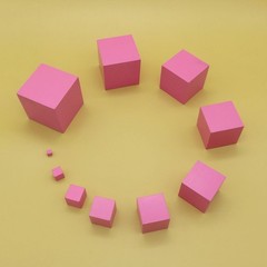 Montessori Learning Pink Tower Professional Early Teaching Learning Educational