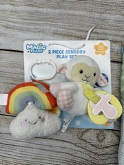 NEW—Lot Of 3 Neutral Baby Soft Toys Magic Years & Cloud Island