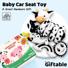 Spiral Car Seat Baby Toys 0-6 Months, Infant Carseat High Contrast Sensory To…