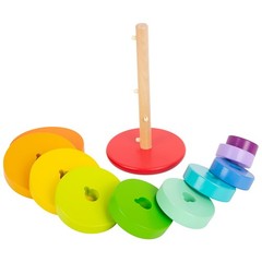 Wooden Large Rainbow Stacking Tower by – Babies Learn Hand-Eye Coordination, …
