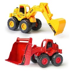 Construction Toys, Friction Powered Excavator Loader Truck Vehicles, Beach