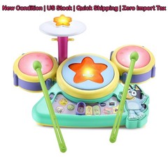 VTech Bluey Hooray Drum Set with Accessories Interactive Lights Kids Toy NEW