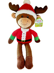 Spark Create Imagine Moose Reindeer Christmas Plush Baby Rattle Holiday Toy 19”