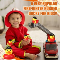 Sotiff 12 Pcs Firefighter Rubber Ducks Bulk 2 Inch 1.77 x 2.17 x 1.97 inches