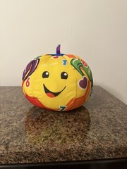 Fisher Price Laugh And Learn Singing Soccer Ball 8 Inch Plush Stuffed Toy Works