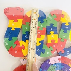 3 Alphabet & Number Jigsaw Puzzle Animal Wooden Puzzle Snake Snail Turtle
