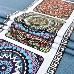 Zobesta Blue Vinyl Tablecloths for Rectangle Tables 55 x 70 Inch, Blue Waterp…