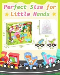 11 Pcs Magnetic Dinosaur Train Set Montessori Toys for 1 2 3 Years Old Toddlers