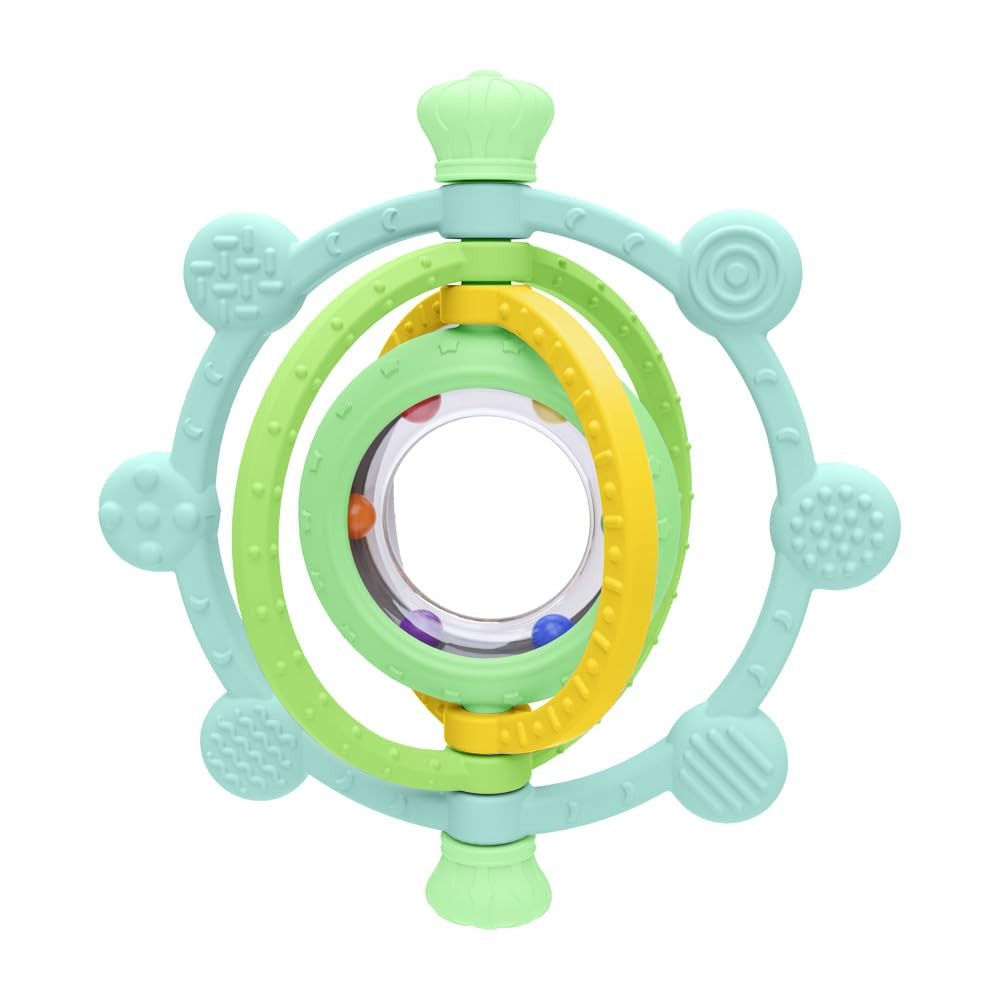 Rotatable Silicone Teether Toy for Babies Over 3 Months -BPA Free, Food Green