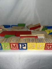 First learning wooden city Building blocks kids children toddler toys / 60 PCS