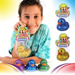 Ja-Ru Glitter Rubber Ducks Metallic Colors 3 24 Unit Assorted Fidget Toy For