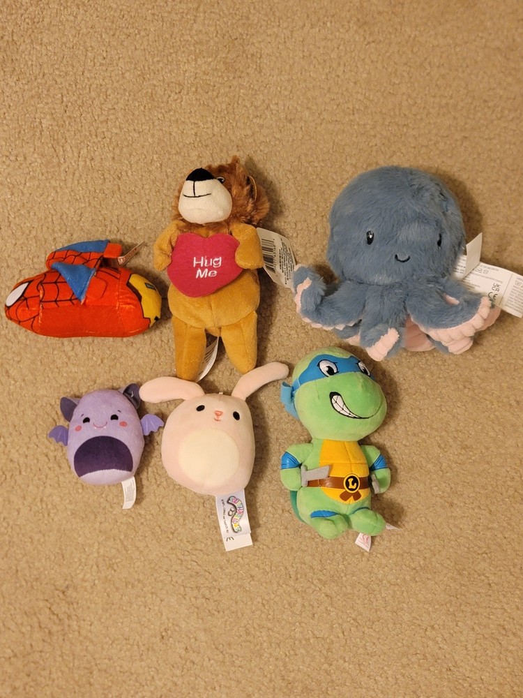 Set of 6 Small Soft Toys New Different Brands