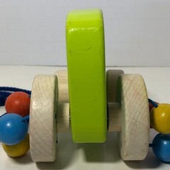 Goki Germany Wood Pull Toy Clacking Bead Wheels Soft Noise Waldorf Non-toxic Toy