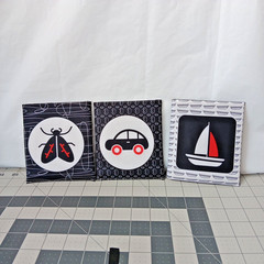 Black White Red High Contrast Baby Play Set Lot Sensory Toys Playmat Crib