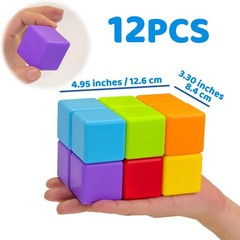 Magnetic Building Blocks Large, 1.65 inch Magnetic Stacking Cubes for Toddler…