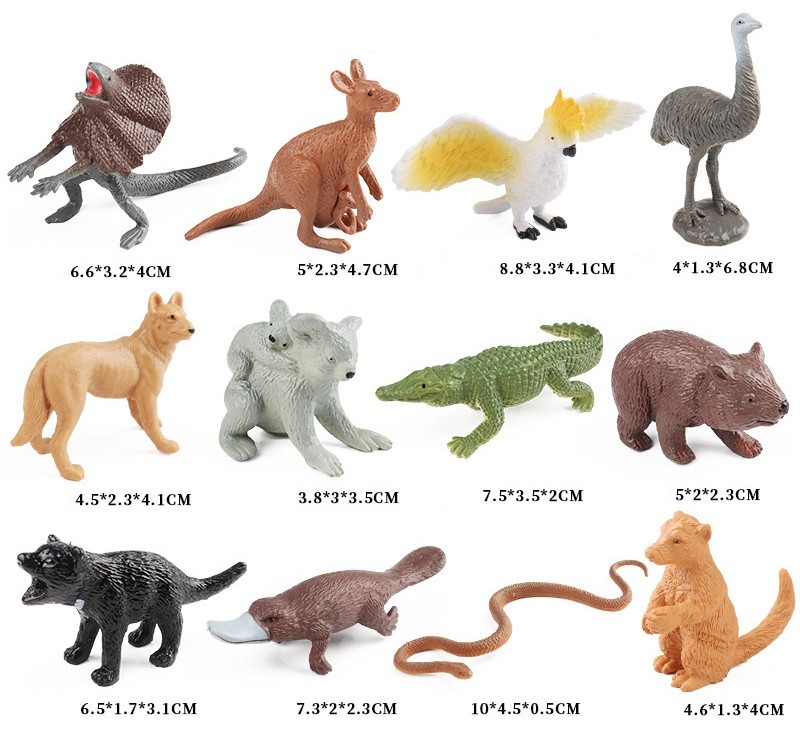 12 PCS Realistic Small Wild Animal Figures Educational Science Project Model