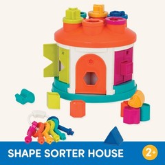 Battat – Shape Sorter House – Color and Shape Sorting Toy with 6 Keys and 12 Sha